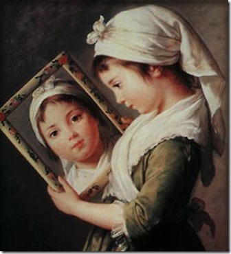 niña con espejo